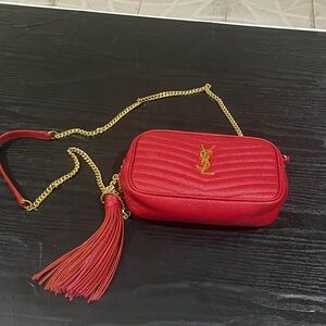 Yves Saint Laurent Red mini Lou with tassel